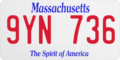 MA license plate 9YN736