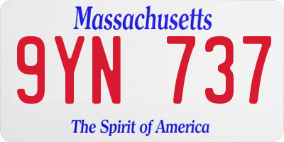 MA license plate 9YN737