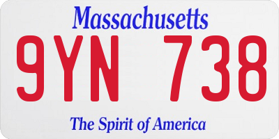 MA license plate 9YN738