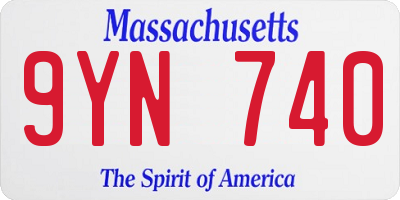 MA license plate 9YN740