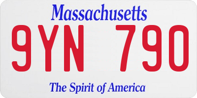 MA license plate 9YN790