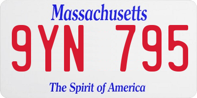 MA license plate 9YN795