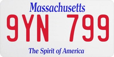 MA license plate 9YN799