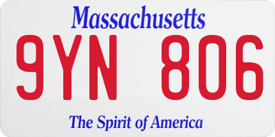 MA license plate 9YN806