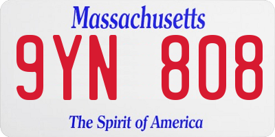 MA license plate 9YN808
