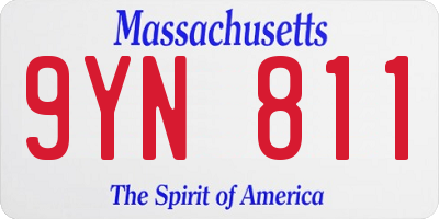 MA license plate 9YN811