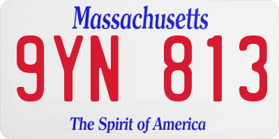 MA license plate 9YN813