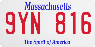 MA license plate 9YN816