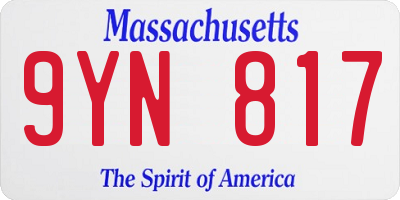 MA license plate 9YN817