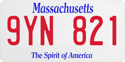 MA license plate 9YN821