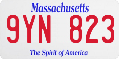 MA license plate 9YN823