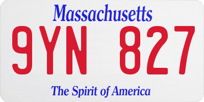 MA license plate 9YN827