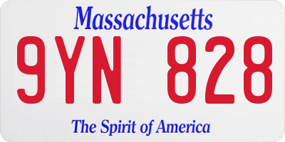 MA license plate 9YN828