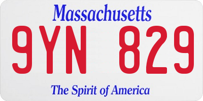 MA license plate 9YN829