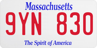 MA license plate 9YN830