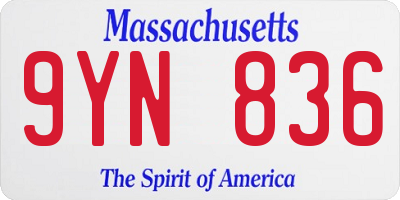 MA license plate 9YN836