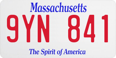 MA license plate 9YN841