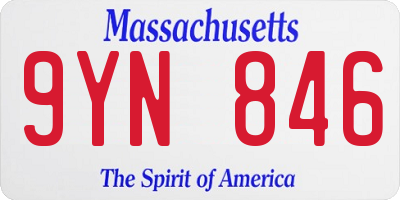 MA license plate 9YN846