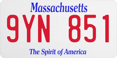 MA license plate 9YN851