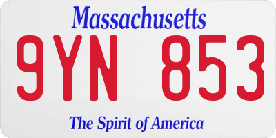 MA license plate 9YN853