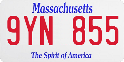 MA license plate 9YN855