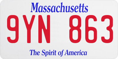MA license plate 9YN863