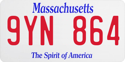MA license plate 9YN864