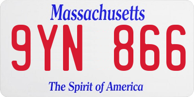 MA license plate 9YN866