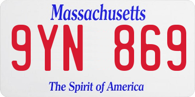MA license plate 9YN869