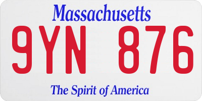 MA license plate 9YN876