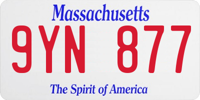 MA license plate 9YN877