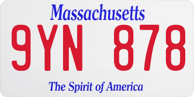 MA license plate 9YN878