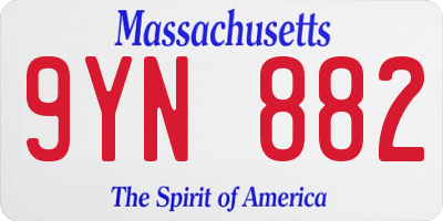 MA license plate 9YN882