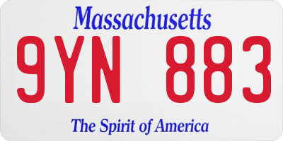 MA license plate 9YN883