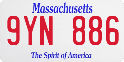 MA license plate 9YN886