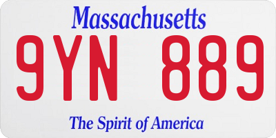 MA license plate 9YN889