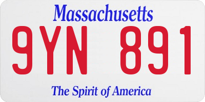 MA license plate 9YN891