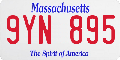 MA license plate 9YN895