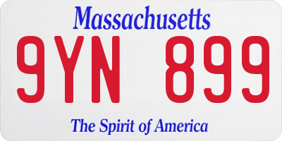 MA license plate 9YN899