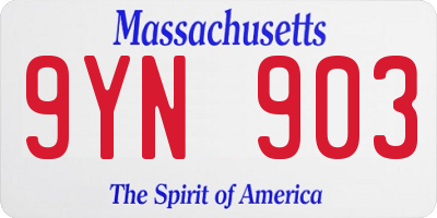 MA license plate 9YN903