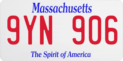 MA license plate 9YN906