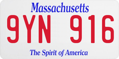 MA license plate 9YN916