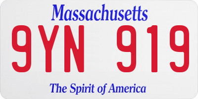 MA license plate 9YN919