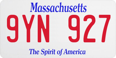 MA license plate 9YN927