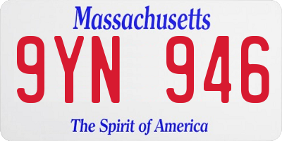 MA license plate 9YN946