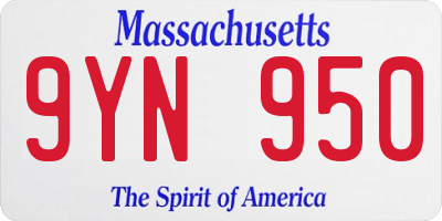 MA license plate 9YN950