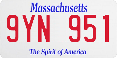 MA license plate 9YN951