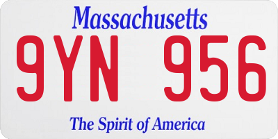 MA license plate 9YN956