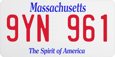 MA license plate 9YN961