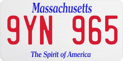 MA license plate 9YN965